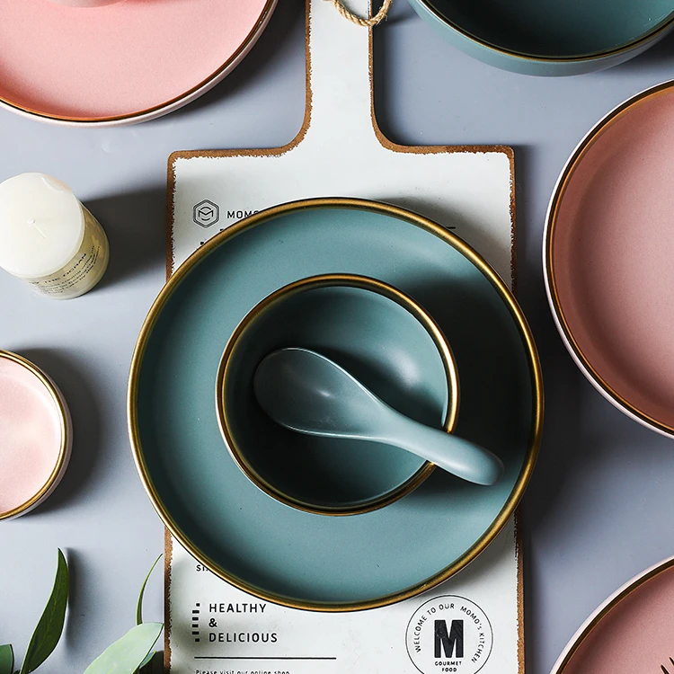 Hotel Supply Plates Sets Dinnerware Sets for 12 Pcs Porcelain Tableware Dinner Sets Ceramic Charger Plate Dish Custom Logo details