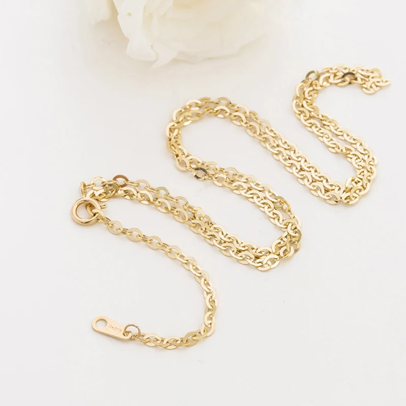product-BEYALY-14K Gold Chain Corrugated Oval Chain, O-Necklace, Custom Length Sweater Chain-img