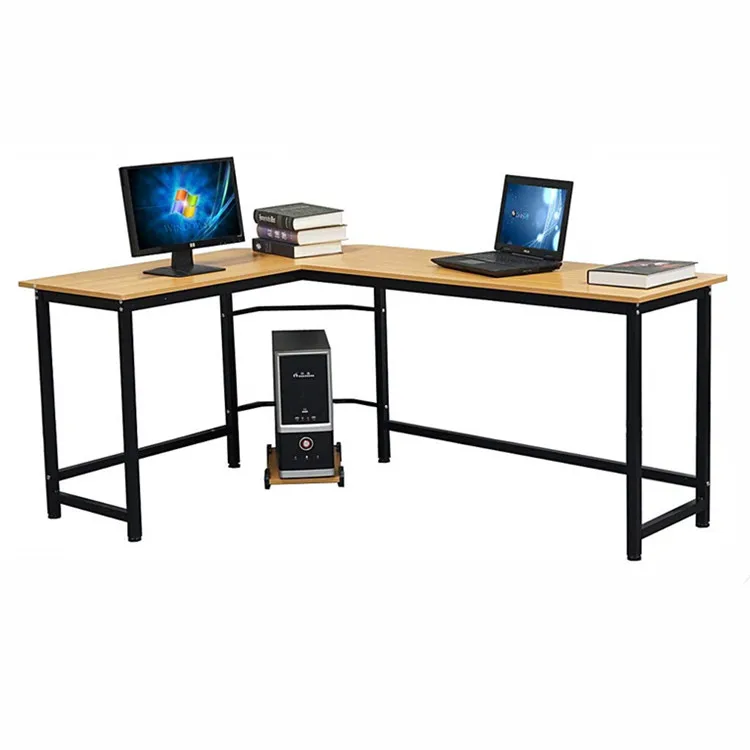 Wholesale Bulk Modern Cheap Home Office Brown L Shaped Computer Desk