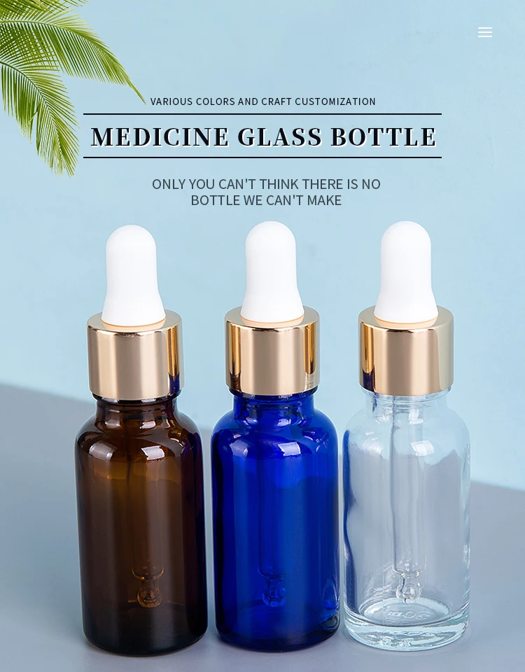 glass empty bottle for essential oil