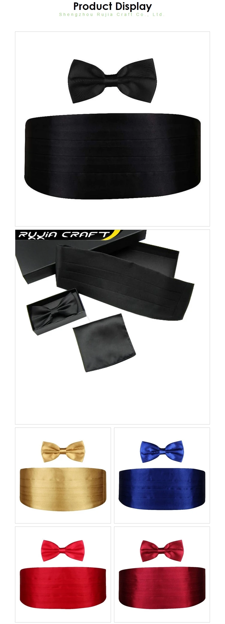 Custom Made Cummerbund And Black Bow Tie Set Buy Black Bow Tie