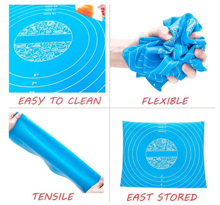 50*40CM  Non Stick  Dough Rolling Baking Mat Silicone Pastry Mat With Measurements