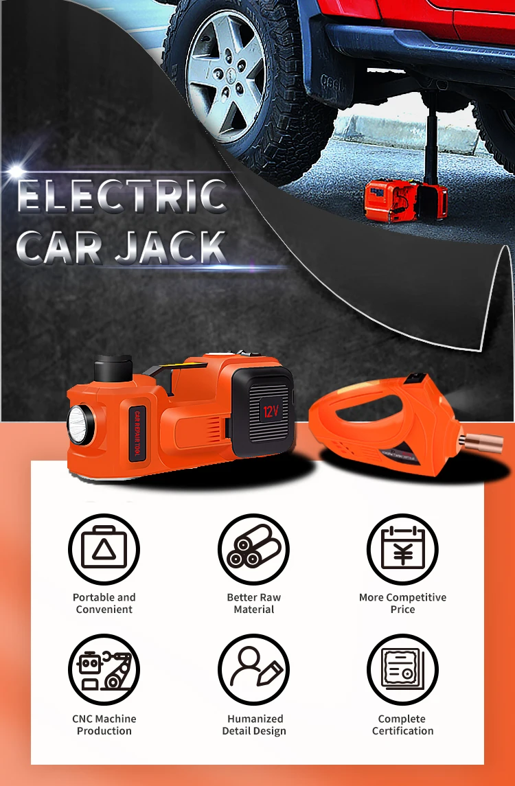 Original E-HEELP ZSTT01 Portable 5T  DC12V 3t hydraulic floor jack car jack Hydraulic Car Jack emergency Tool Tire repair tools