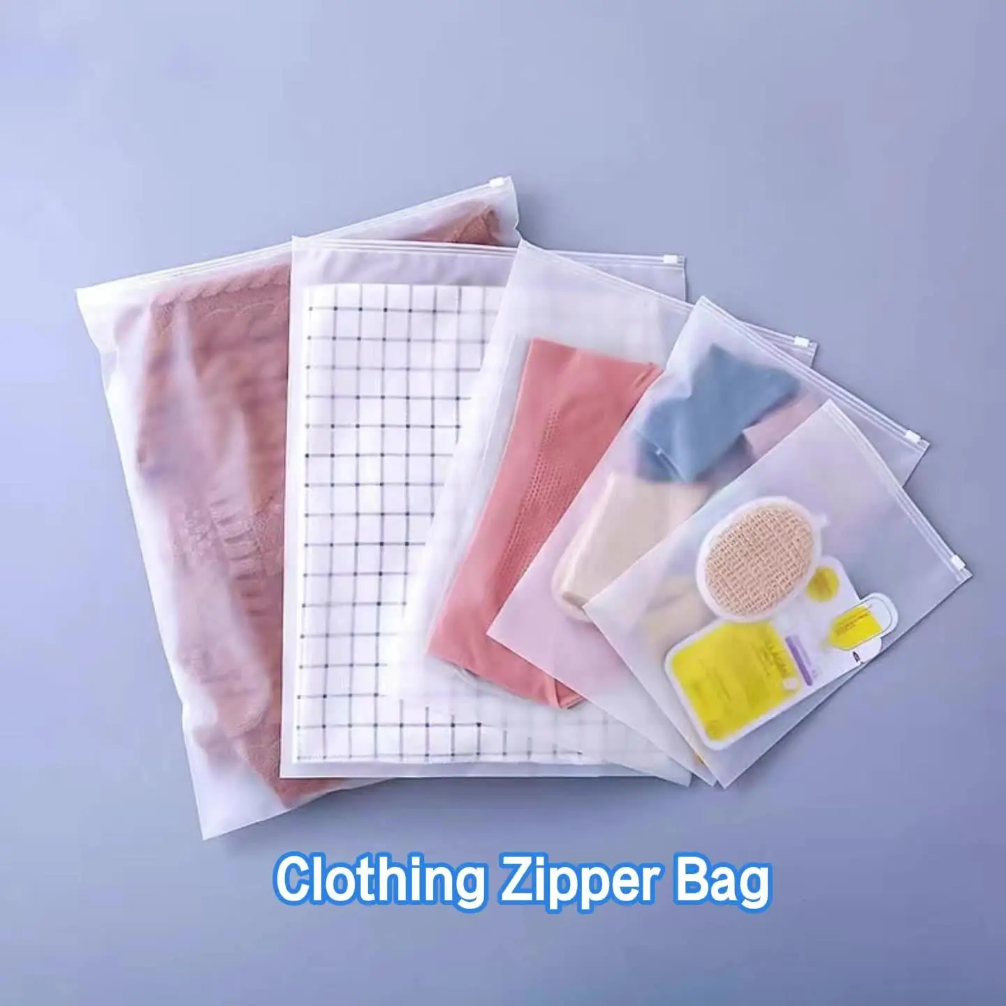 Mil Frosted Plastic Bags with Resealable Zipper for Shipping Clothes