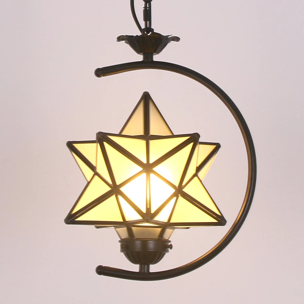 枝形吊灯现代蒂芙尼吊灯家庭为家庭北欧星形状天花灯装饰枝形吊灯