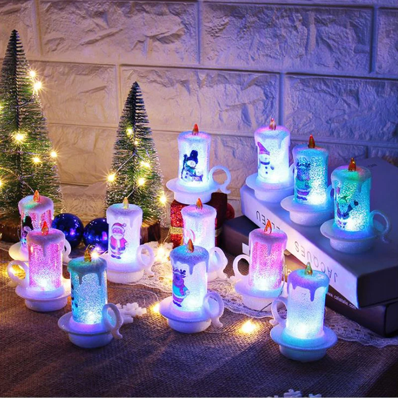 Battery Operated Plastic Electronic Candle Lighter Christmas LED Candle Decoration Mini Candle Light