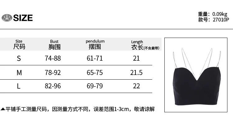 Sexy Summer Tops For Women Flash Drill Diamond Chain Temperament Wrapped Chest Tube Top Suspenders Elegant Female