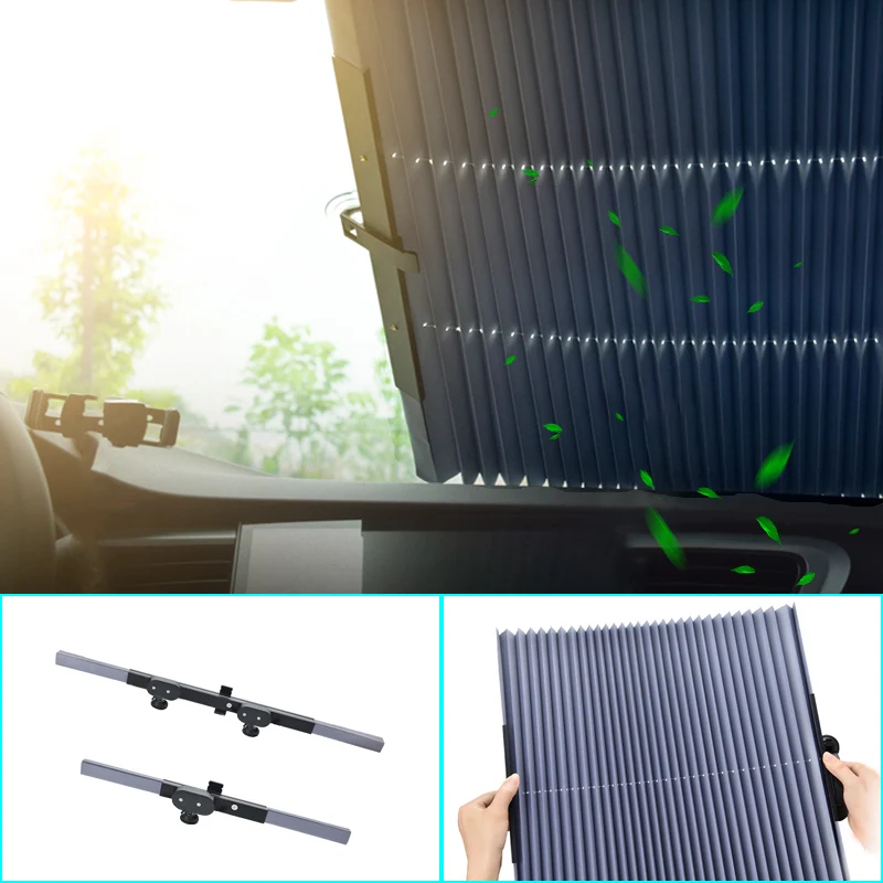 Car Front/rear Window Sunshades - Retractable & Reflective