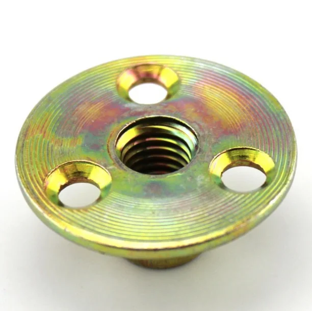 M6 M8 M10 M12 Climbing Wall Furniture Connector Iron Round Base Three