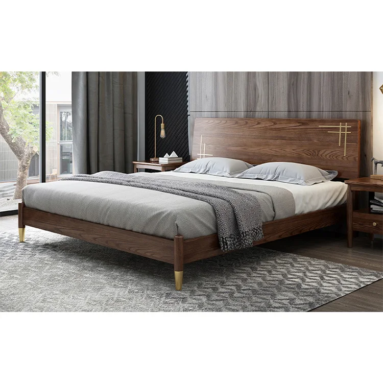 product-BoomDear Wood-Nordic style wooden bed bedroom furniture set solid wooden single or double be-1