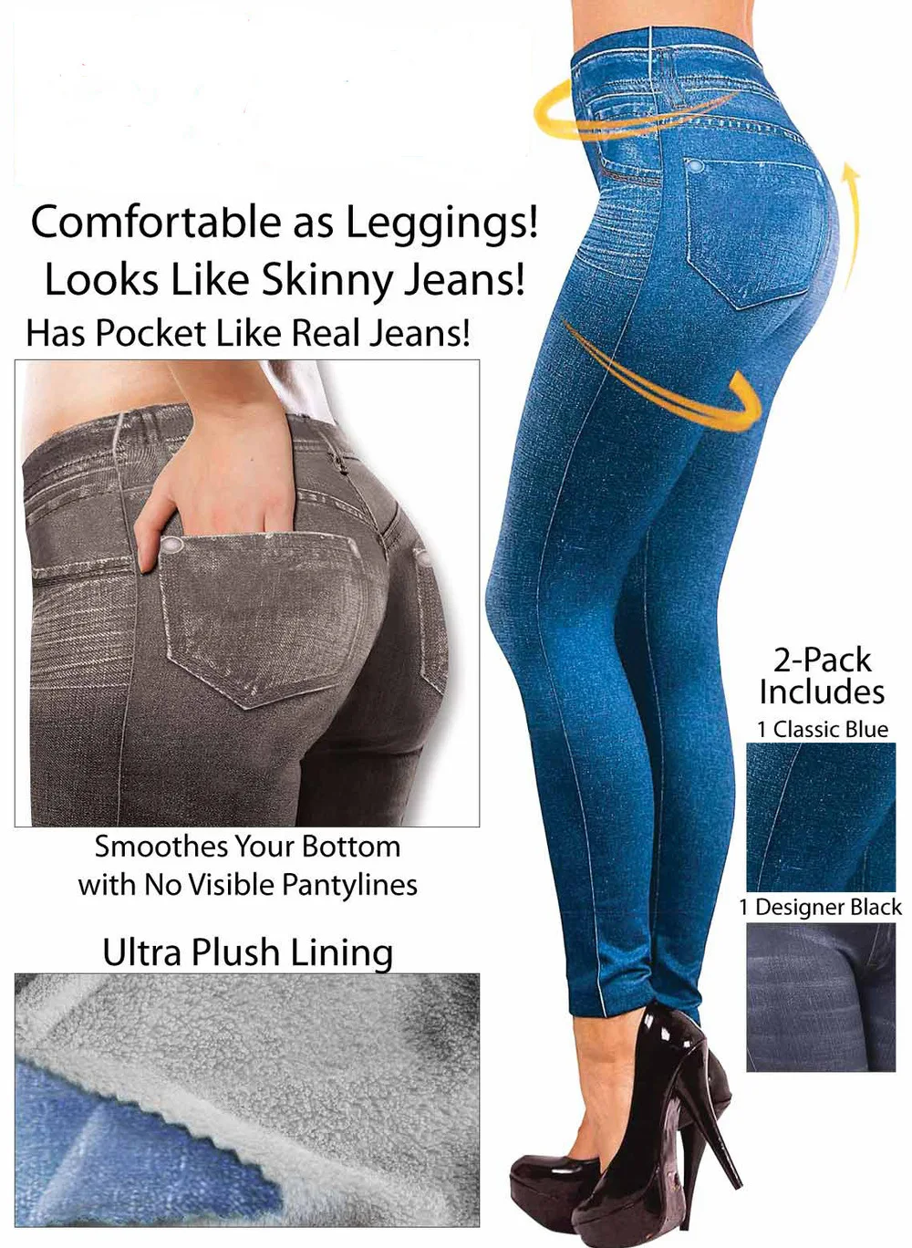 Leggings Pantalon Legging sans coutures Femme Faux Casual Femmes Pocket Slim Denim Imitation Transparente Longues Pantalons Pantalons