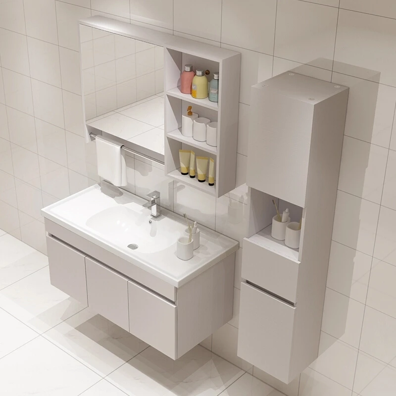 Bathroom Modern Mirrored Cabinet,Corner Bathroom Vanity Sink Base Cabinet