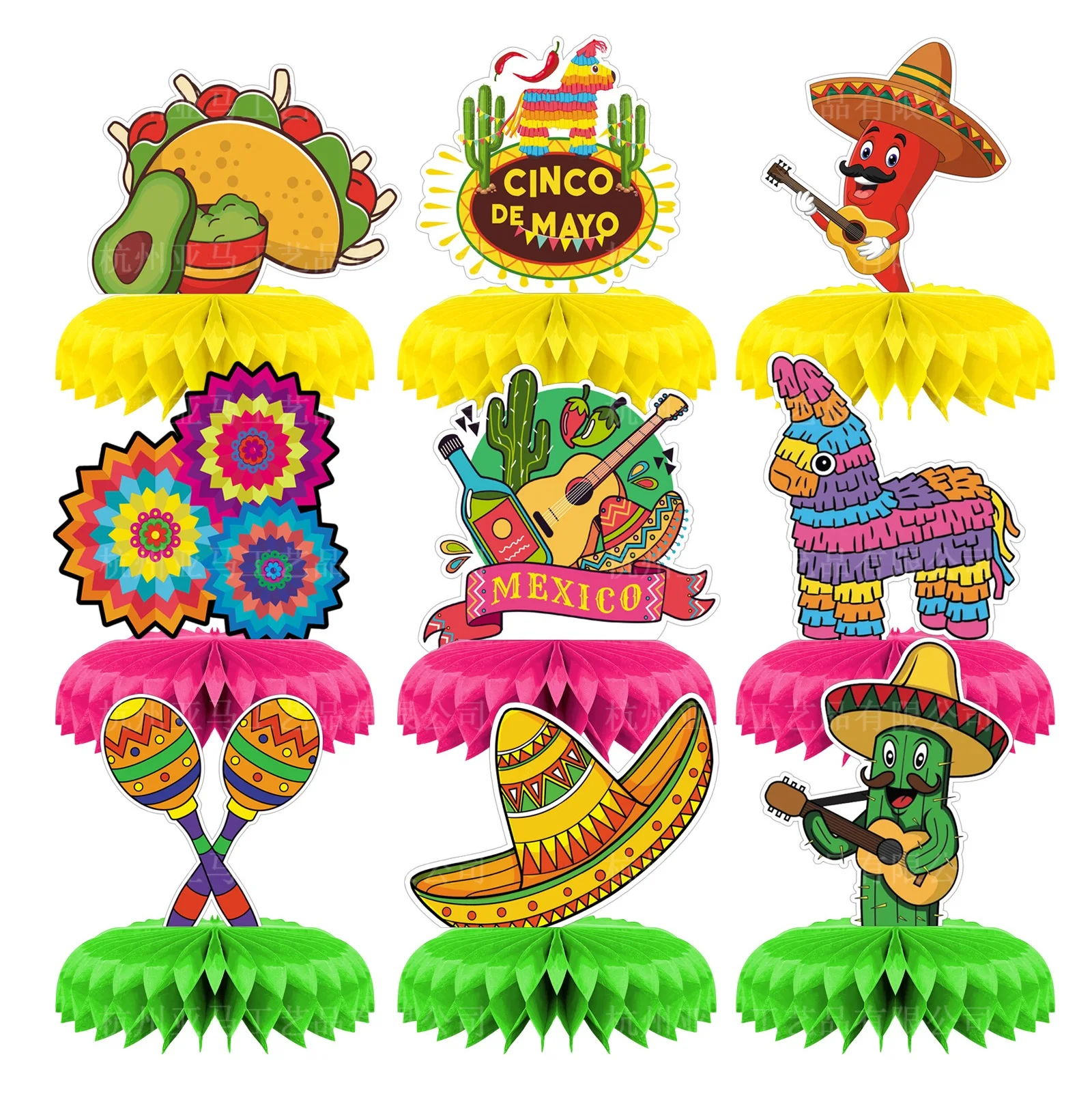 Mexican Party Decorations Honeycomb Cactus Alpaca Pinata Mexican