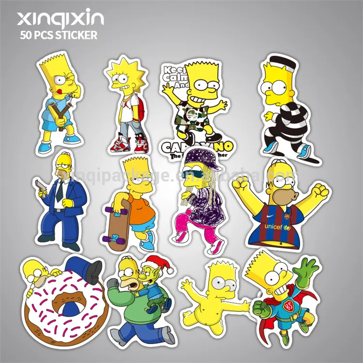 Adesivos De Desenho Animado Simpson 50 Pcs Lote Para Laptop Decalque Geladeira Skate Pvc Buy Adesivo Adesivo A Prova D Agua Bagagem Adesivos Product On Alibaba Com