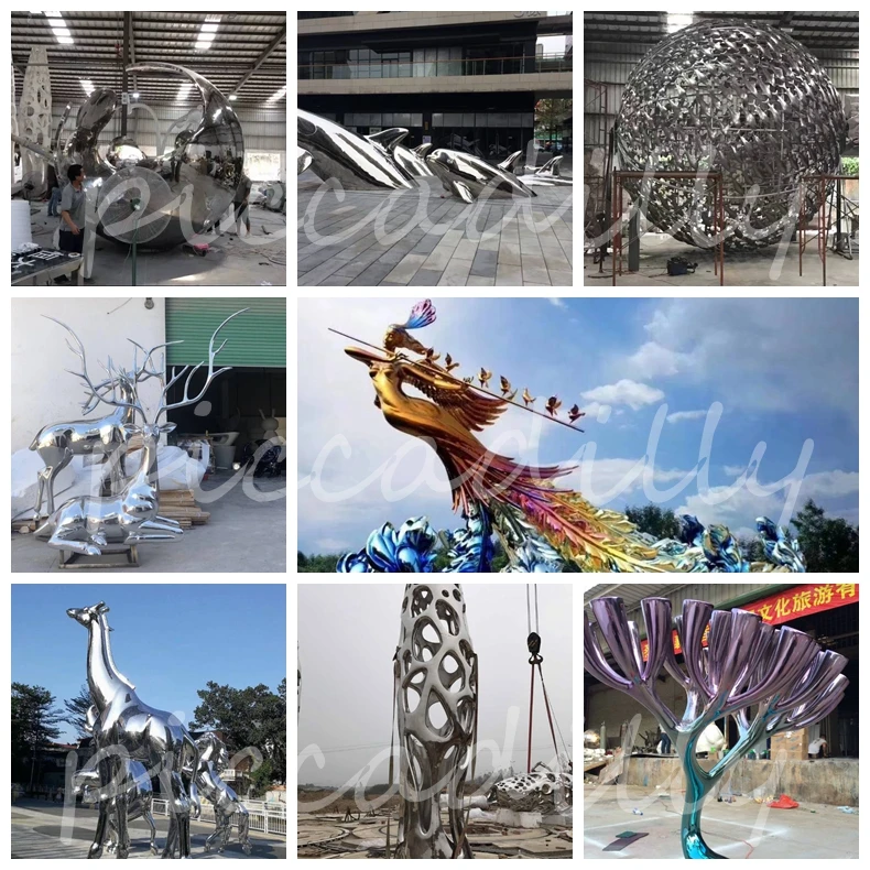 stainless steel cobblestone  sculpture