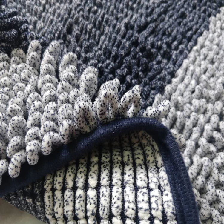 Microfibre Bathroom Mat With SEBS Anti-Slip Backing Shaggy Big Loop Chenille Mat