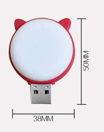 Red white cute usb led notebook lights for reading