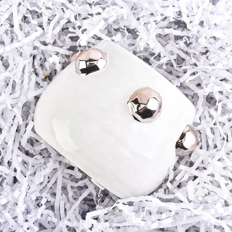 330ml White ceramic candle jar customized candle vessel party decor