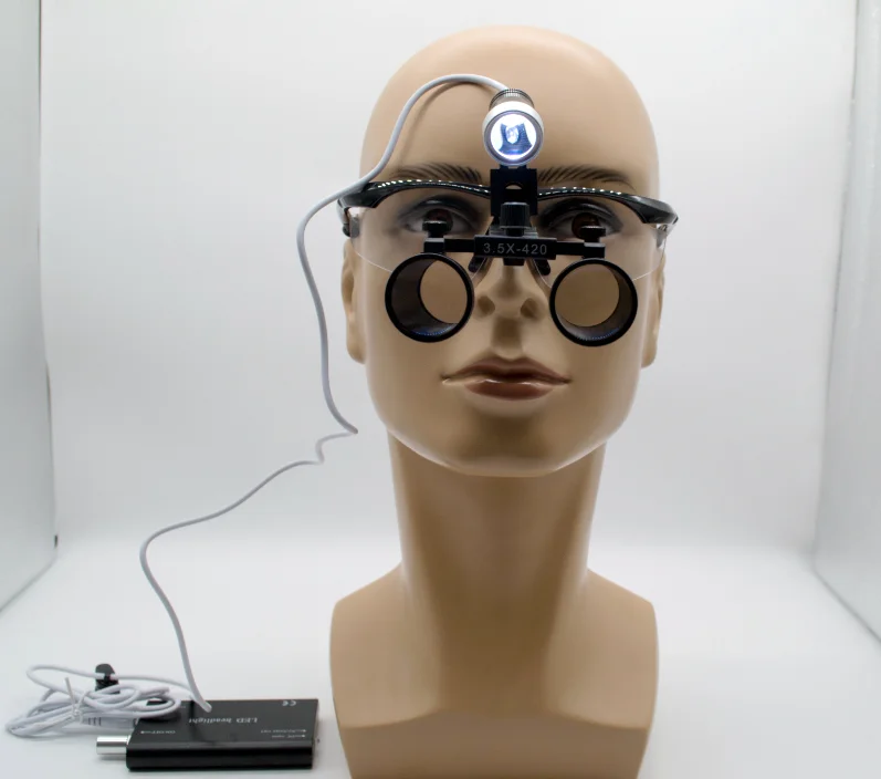 Wireless Chargeable Head Dental Loupes Magnifier With Head Light Lamp