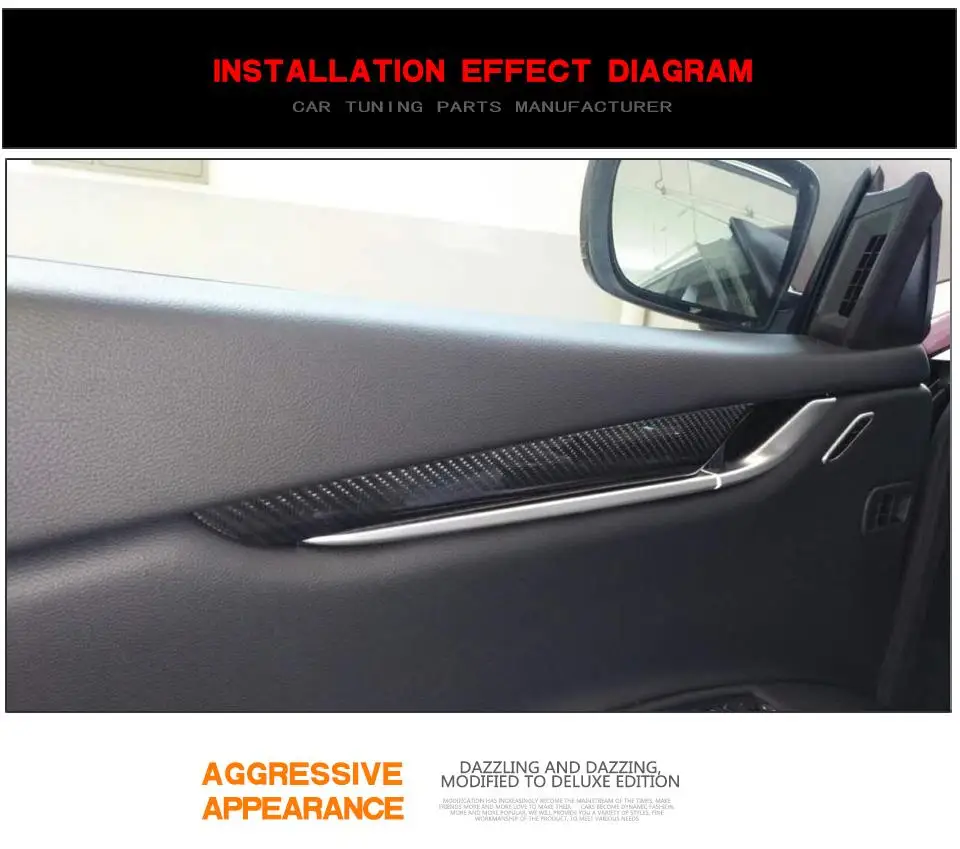 Fibra di Carbonio 1pc di Stile del cruscotto di Navigazione Pagina della Copertura Trim for Maserati Levante 2017-2018 KSTE Cruscotto Copertura Trim