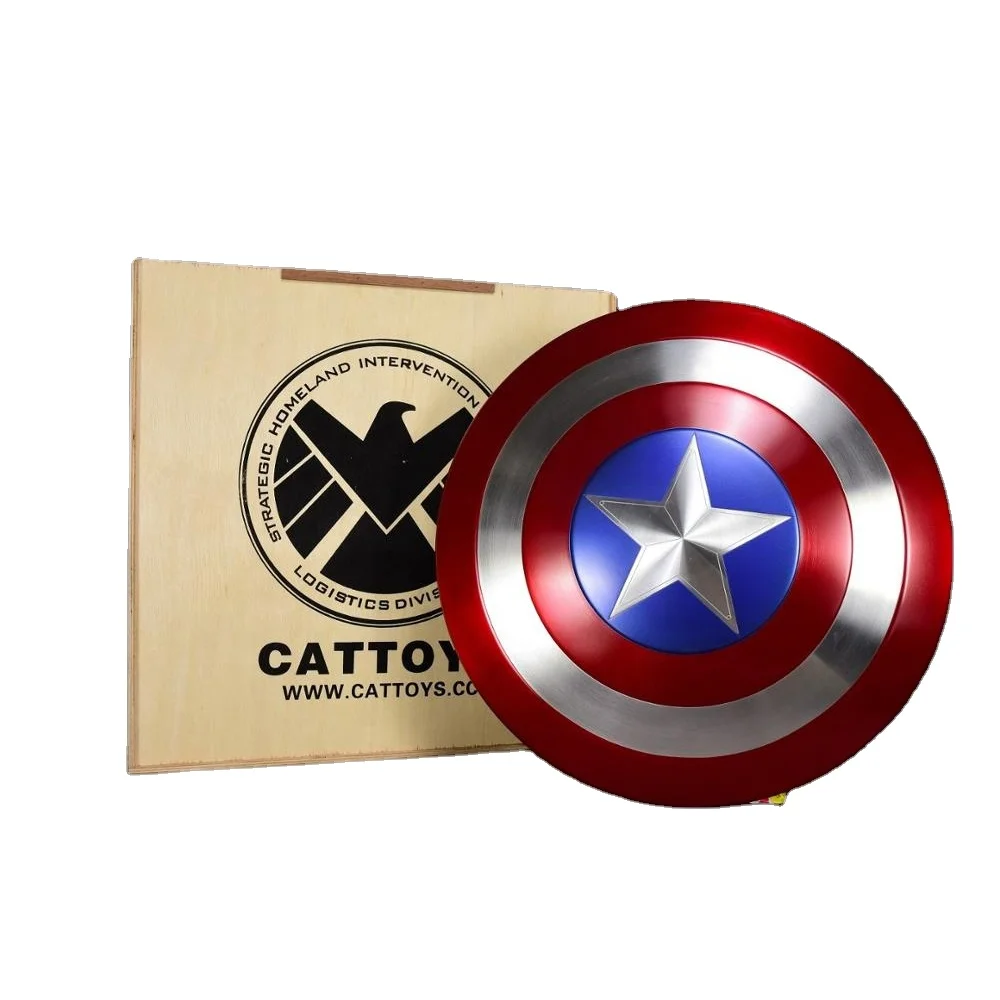 

[Metal Made] CATTOYS 1:1 America Soldier Shield Collection Prop Perfect Version With Wooden BOX Accept Do Drop Shipping