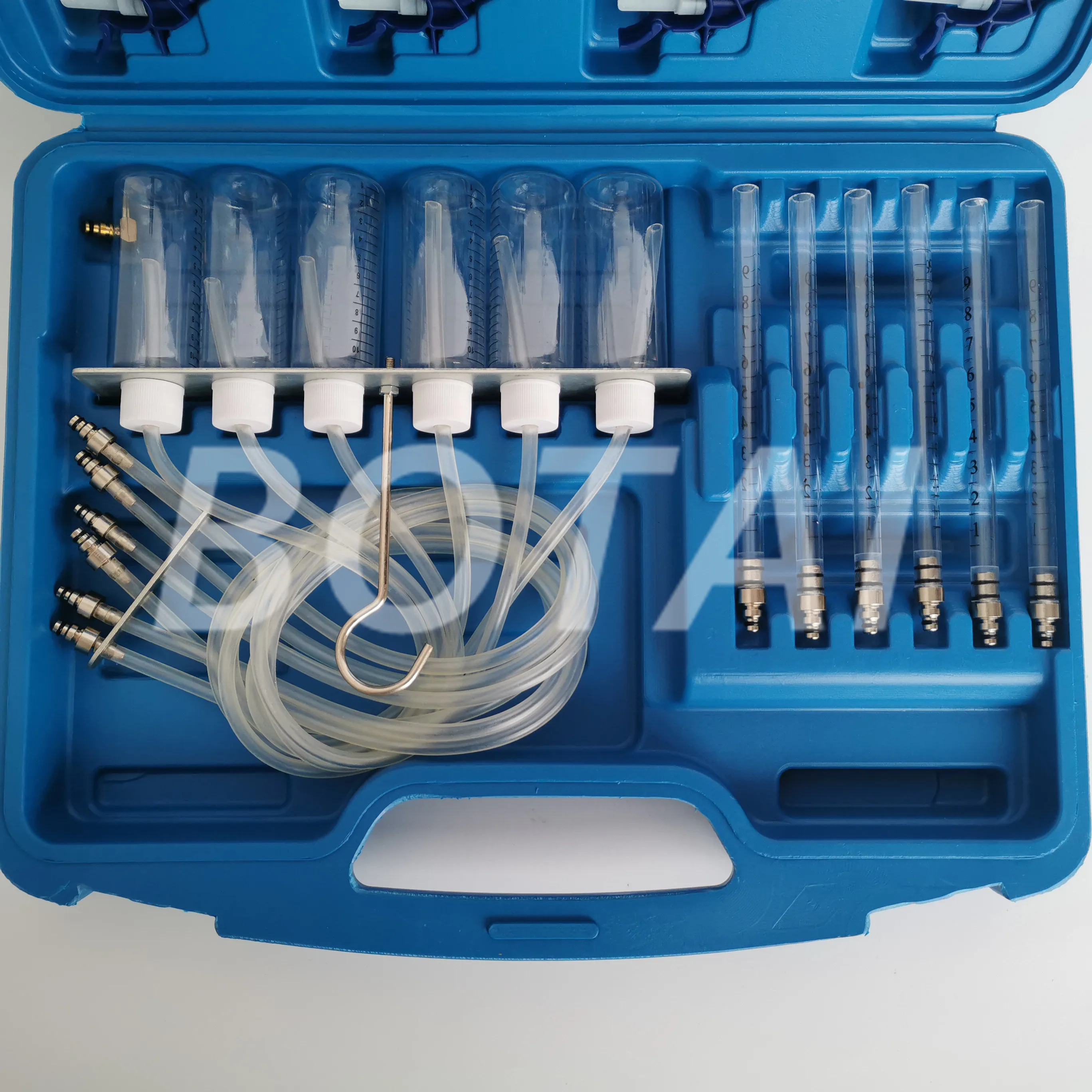 6 Cylinder Diesel Injector Flow Test Meter Adaptor Set Common Rail Tool