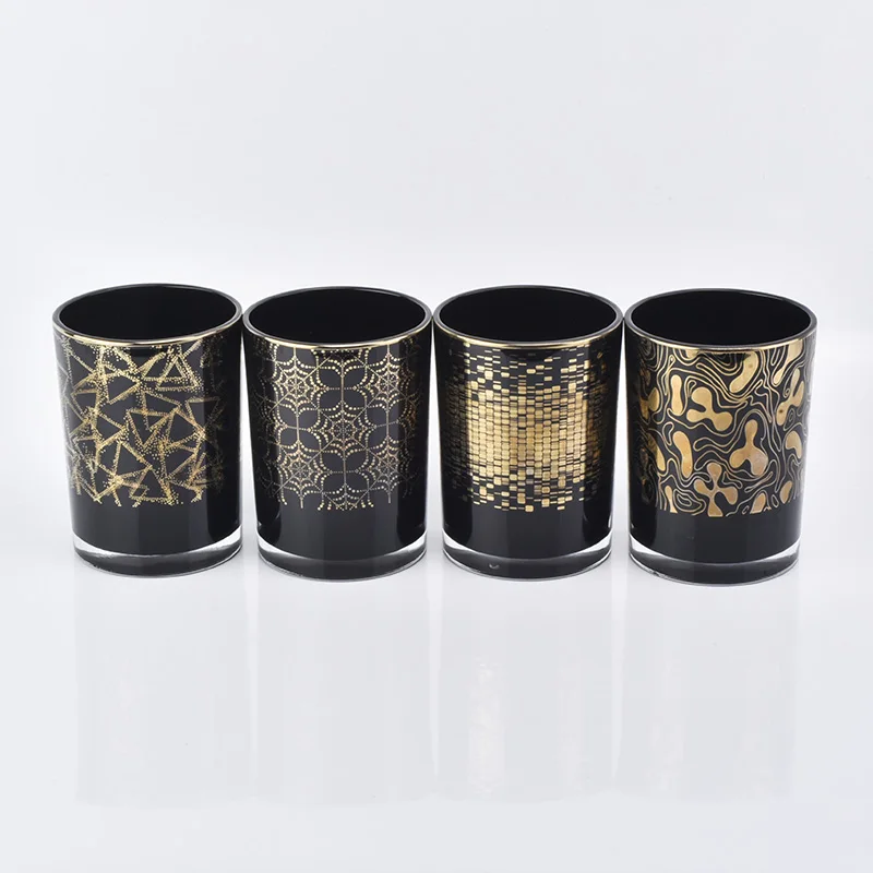 Decorative Glass Candle Jar Wholesale Which Black Spray Color