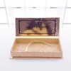 Custom Luxury Mink Eyelashes Packaging Box Rose Gold Glitter Paper lashes packages with mirror