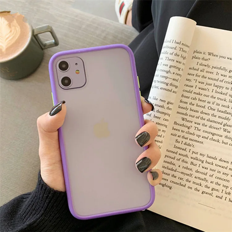 Mint Hybrid Simple Matte Bumper Phone Case  For iPhone 11 Pro Max XR XS Max 6S 8 7 Plus Shockproof Soft TPU Silicone Clear Cover