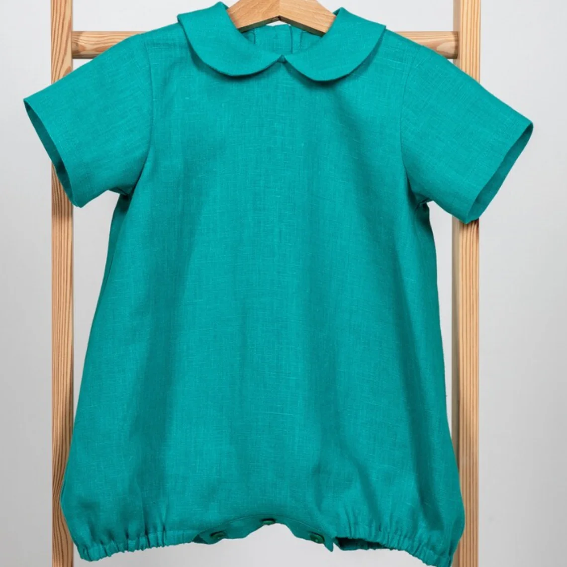 Boys Footless Playsuit with Peter Pan Collar main image 1