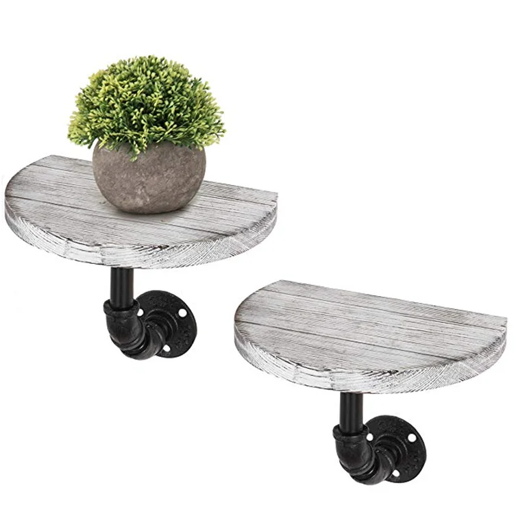 wooden wall shelf metal