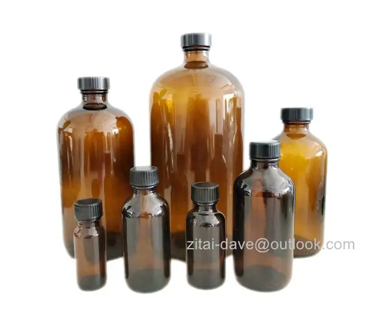 Clear spray bottle boston bottles glass 240ml 500ml Amber Boston Round Glass Bottle