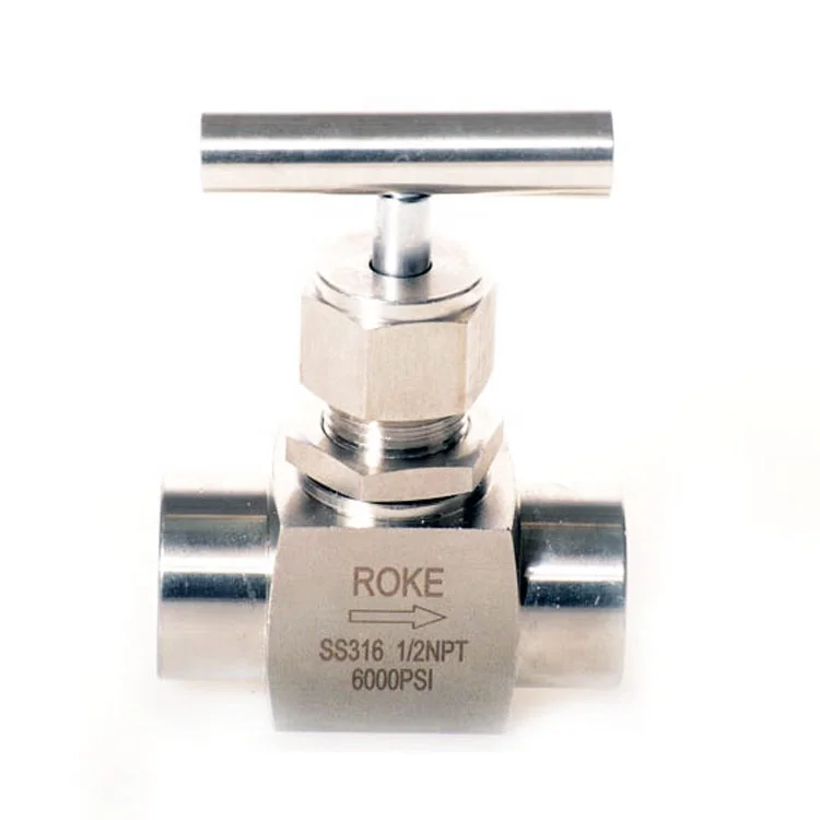 Compression ended Needle Valve 6000 psi 316 Stainless Steel Size 1/2". Needle Valve 316. 6000 psi
