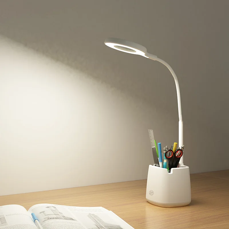 Hot sale eyes care LED Desk Lamp with USB Port  Touch Sensor Switch White Lamps USB Charger