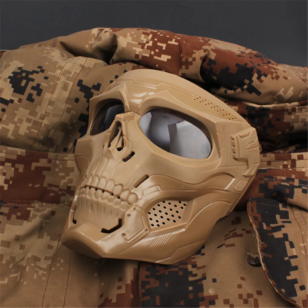 户外角色扮演战术彩弹射击气枪恐怖骷髅面罩防护战争游戏全眼睛防护罩