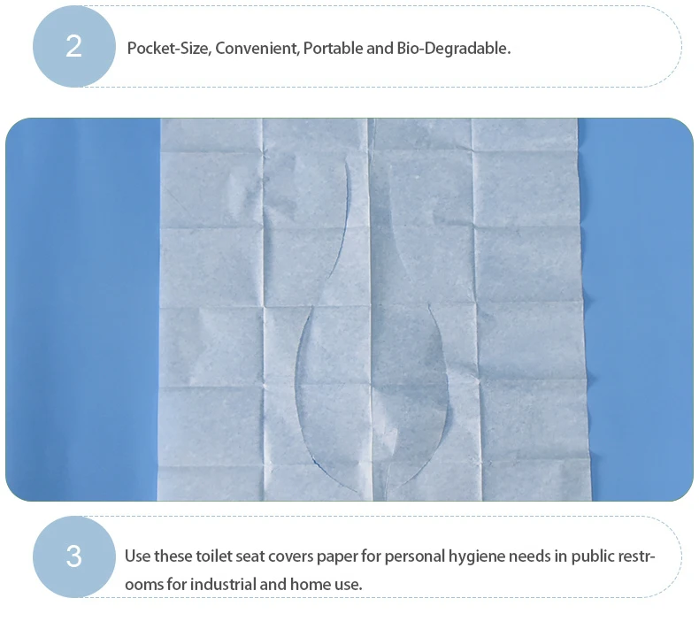 Custom flushable biodegradable water soluble toilet seat cover disposable paper for travel