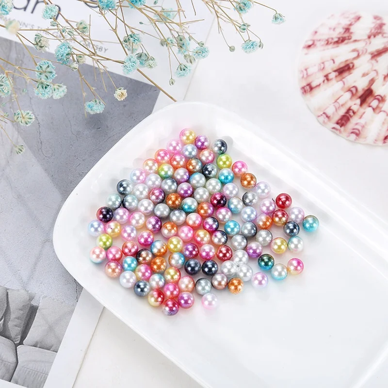 批发宽松散装家居装饰人造abs工艺品塑料珍珠带孔服装配件