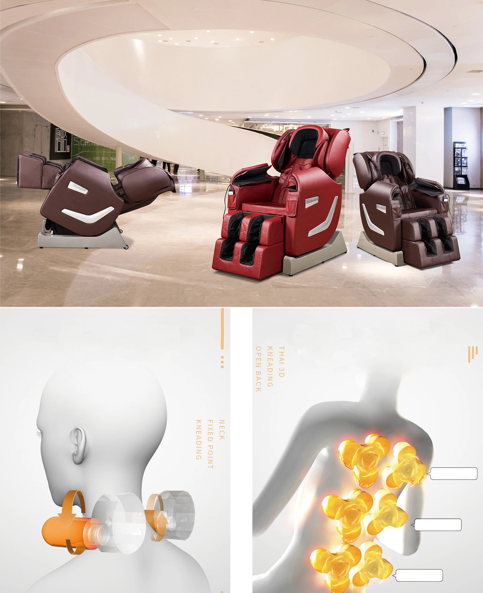 Factory Cheap Professional Electric Back Pain Massage Chair Kneading