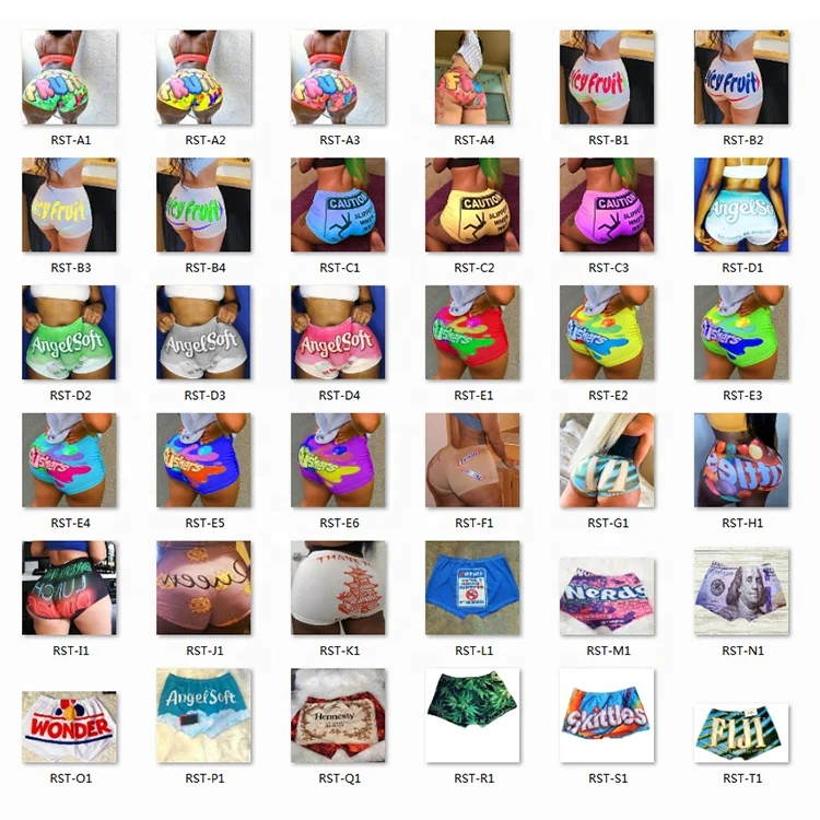 
2020 Summer Juicy Fruit Sexy Sports Fitness Hot pants Candy High Waist Snack Shorts 