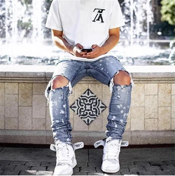 ripped skinny stretch jeans