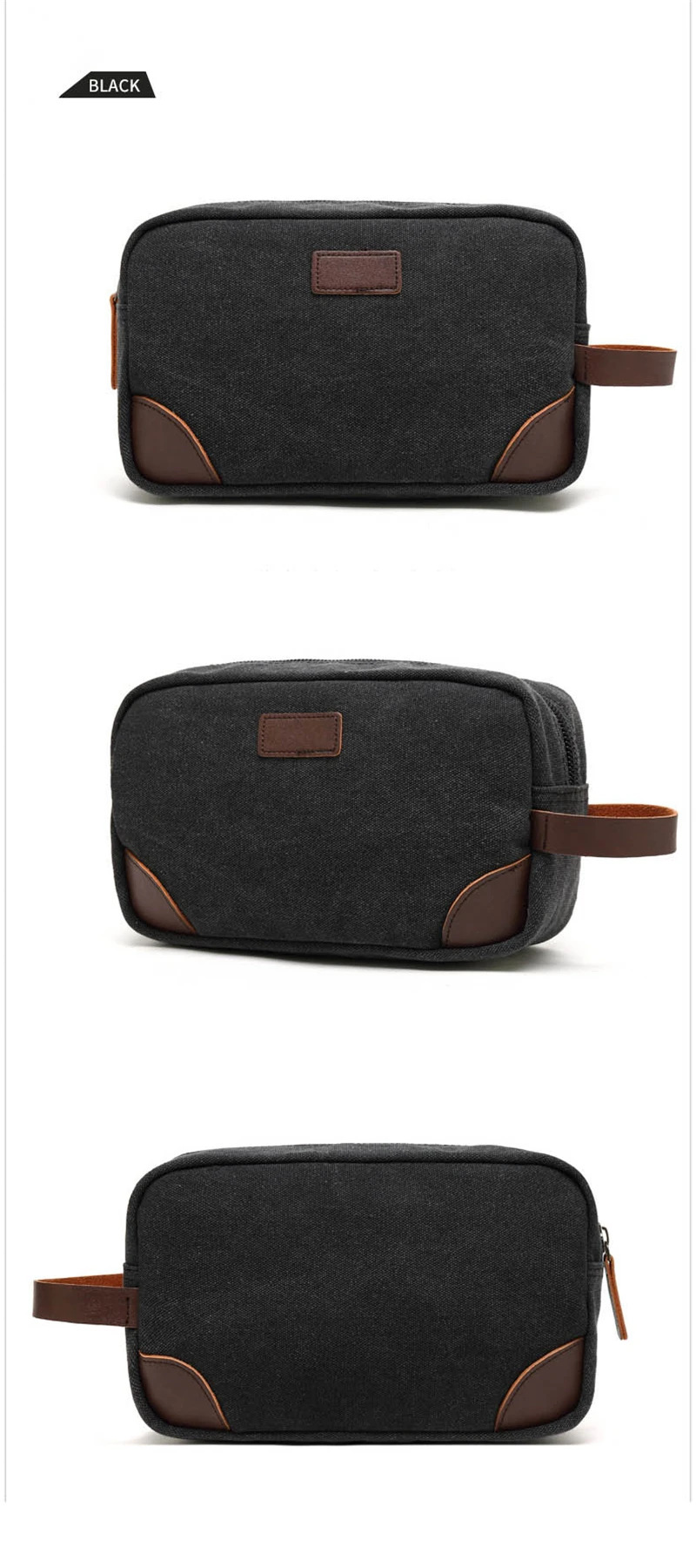 black toiletry bag