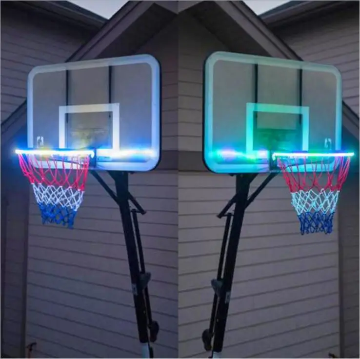 LED Basketball Hoop Light Solar Night Light For Basketball Playing Attachment RGB LED Strip Light