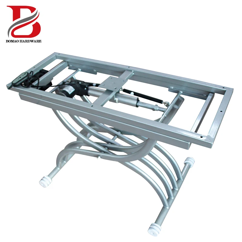 Modern Design Manual Height Adjustable Glass Coffee & Dining Table Bm