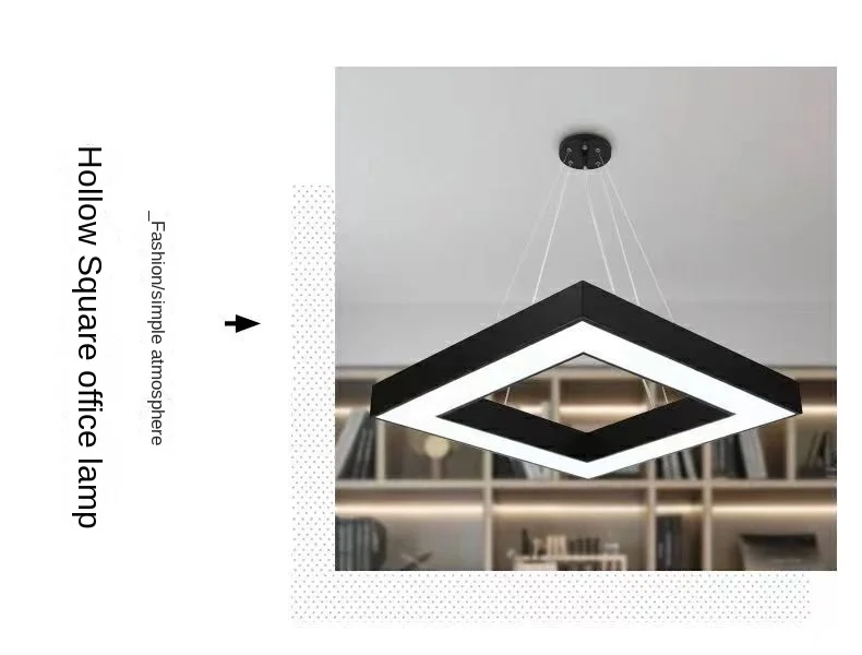 product led office square chandelier for meeting rooms gyms shopping malls ceiling lamp with modeling light-8