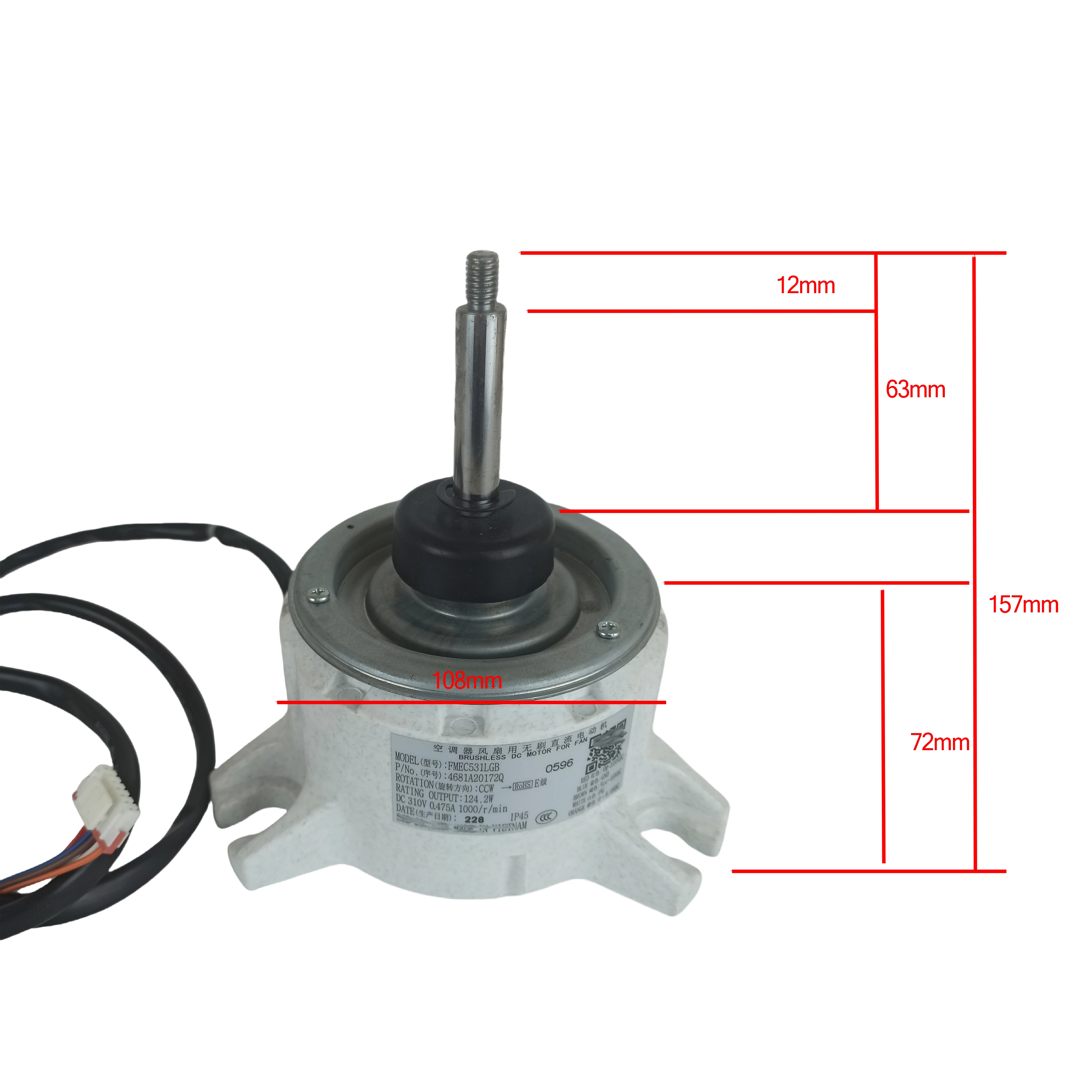 brushless dc air conditioner fan motor