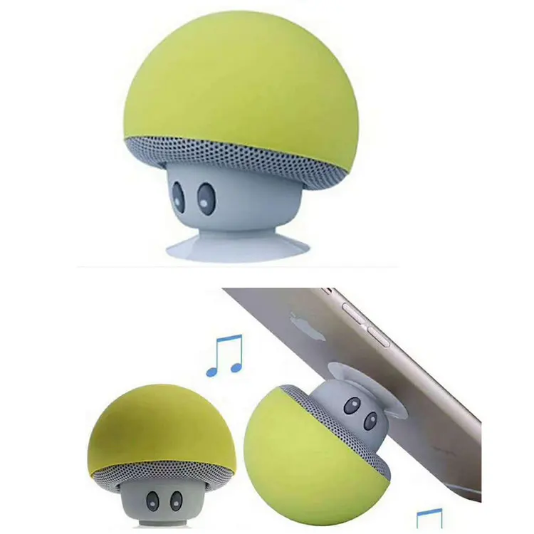 Cute Portable Mushrooms Head Sucker Wireless Bluetooth Speaker for Mobile Phone Car Mini speaker - ANKUX.COM