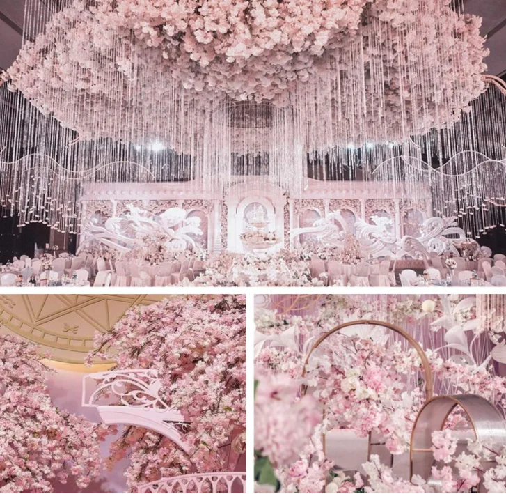 Artificial Silk Fake Cherry Blossom Flower Wedding Hanging Garland Decor 