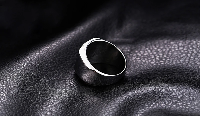 product-BEYALY-Black Painting Stainless Steel Custom Engraved Ring Masonic-img