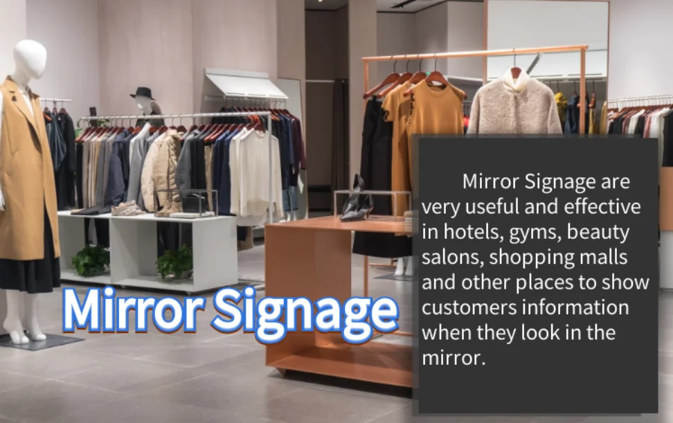 Shopping Mall Modern Mirror Digital Signage 4k Hd Magic Mirror Display