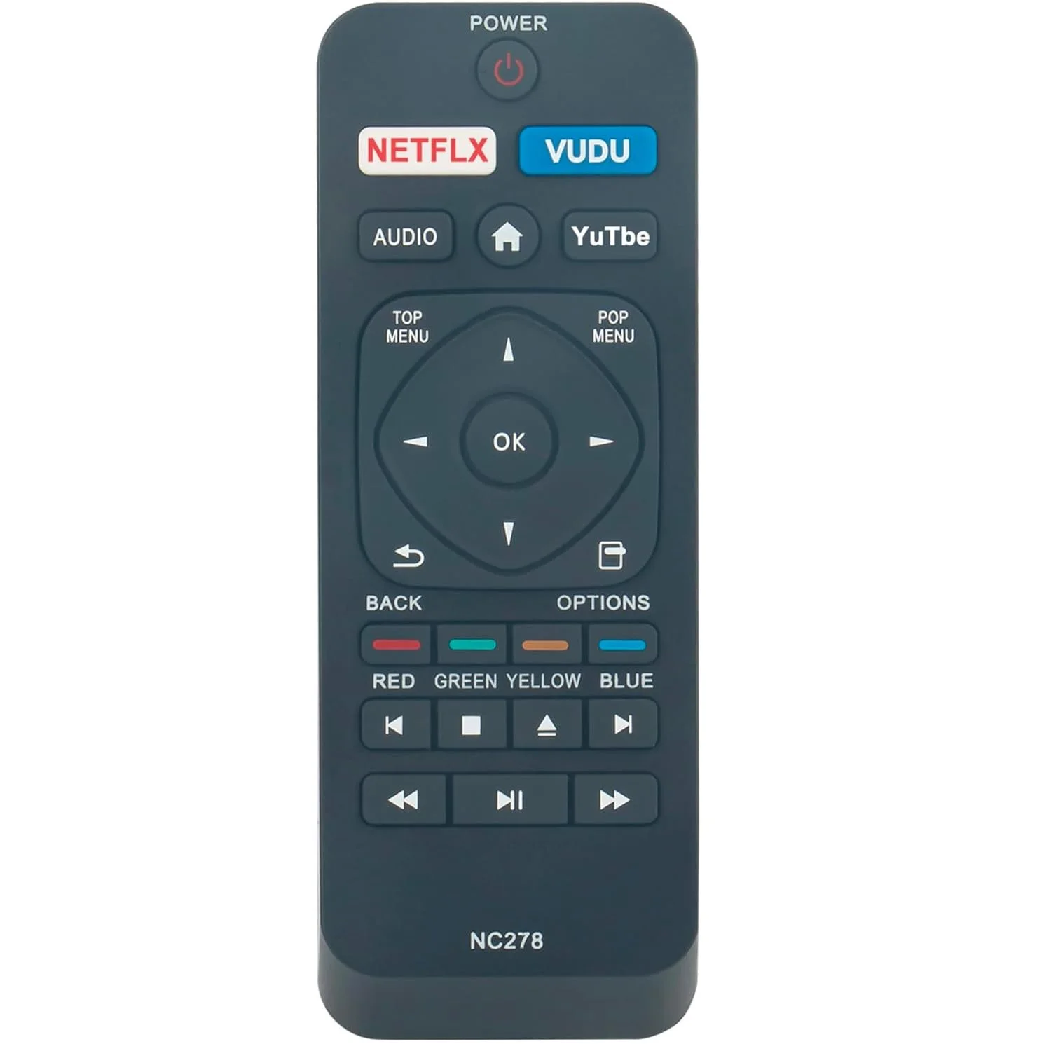 Hostrong Factory OEM Crown DVD remote control front view showing layout and button labeling